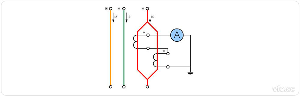 電流互感器原邊并聯(lián)、副邊串聯(lián)接線圖